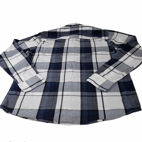 Coastal Shirt Mens Medium Modern Fit Button Up Plaid Collared Long Sleeve Top - Picture 2 of 5